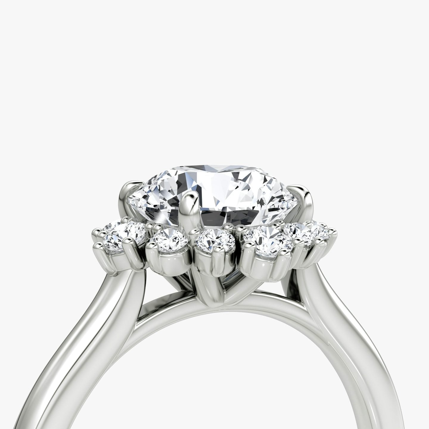 The Aurora Halo Round Brilliant Engagement Ring