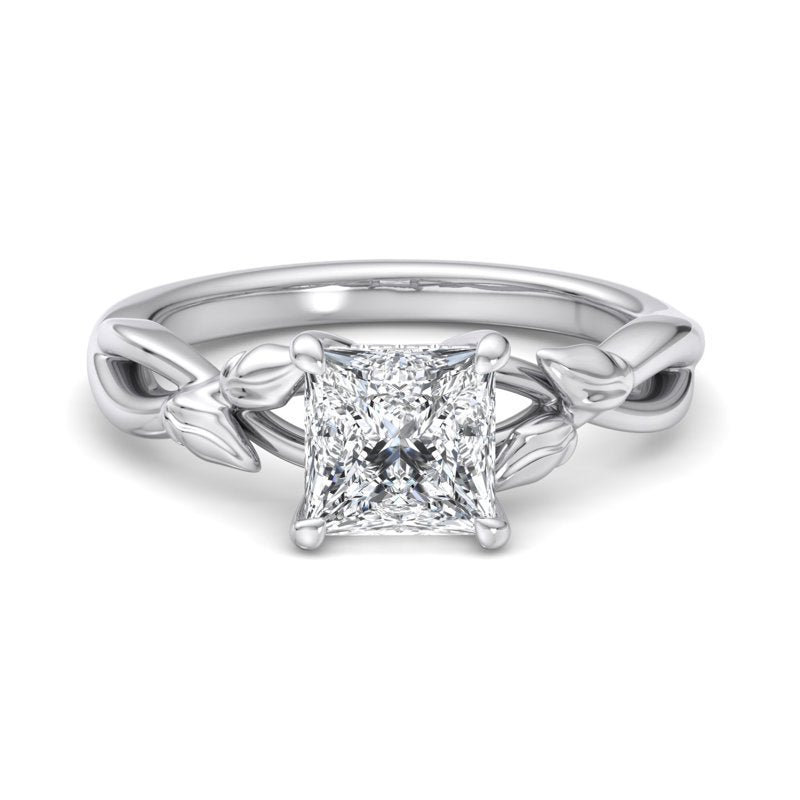 Nature-Inspired Princess Lab Grown Diamond Center Engagement Ring