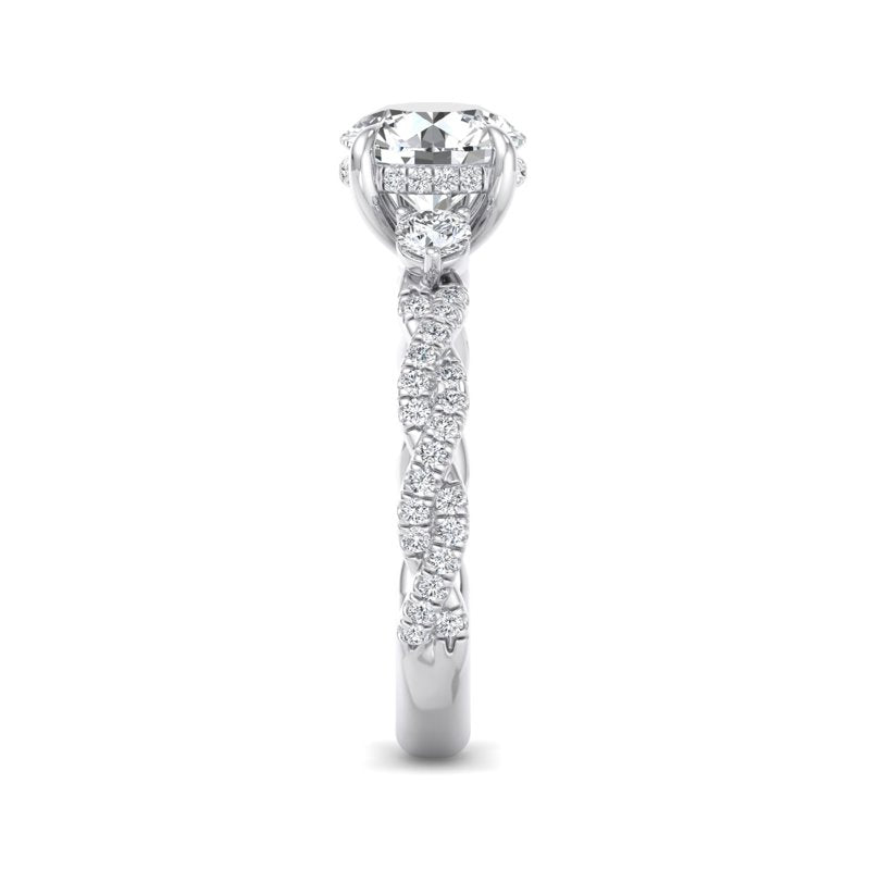 Round Lab Grown Diamond Center Engagement Ring