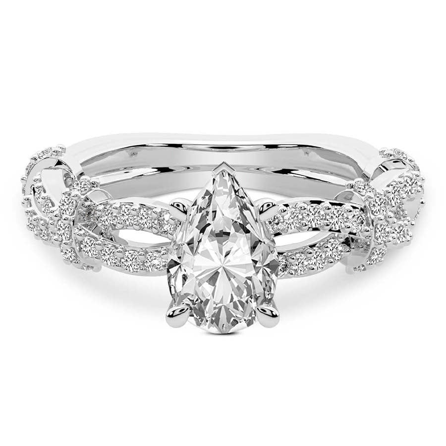Twisted Brilliance Dual-Tone pear Lab Grown Diamond Center Engagement Ring