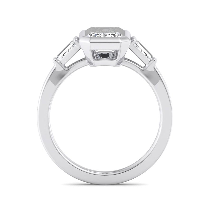 Timeless Bezel-Set Emerald Lab Grown Diamond Center Engagement Ring