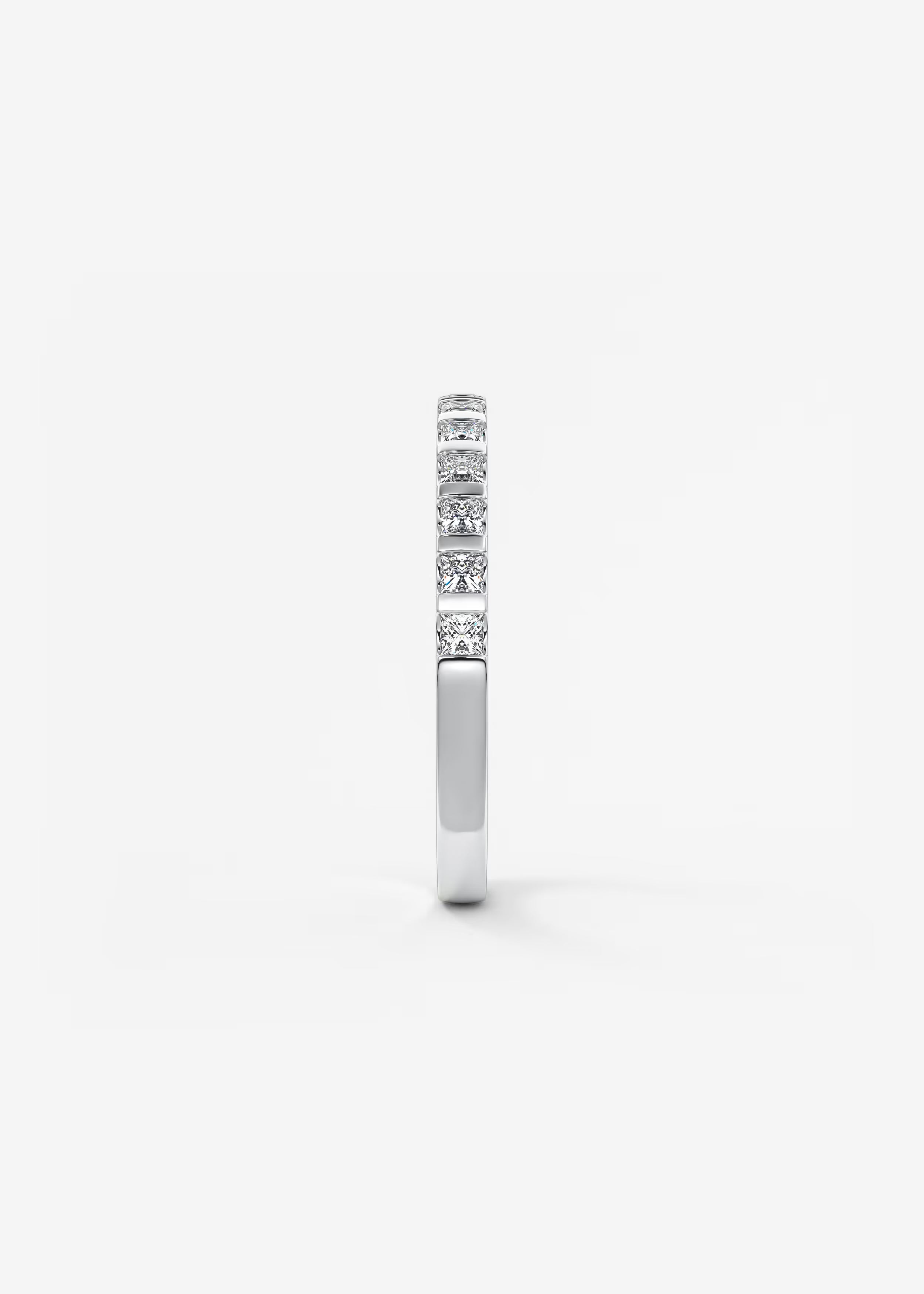Gold Channel‑Set Band with Square Lab‑Grown Diamonds in Full Eternity Design