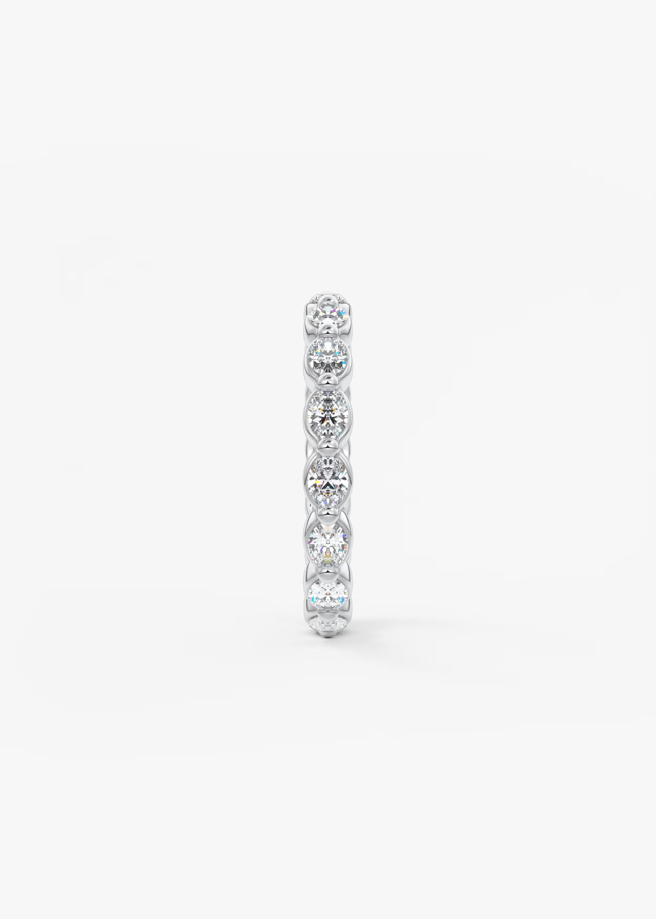 Gold Full Eternity Band with Oval Bezel‑Set Round Lab‑Grown Diamonds
