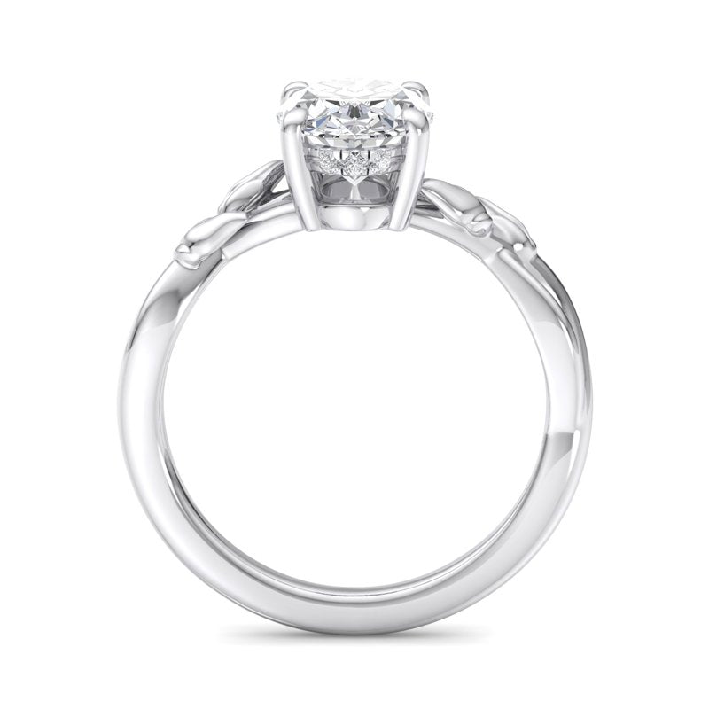 Nature-Inspired Oval Lab Grown Diamond Center Engagement Ring