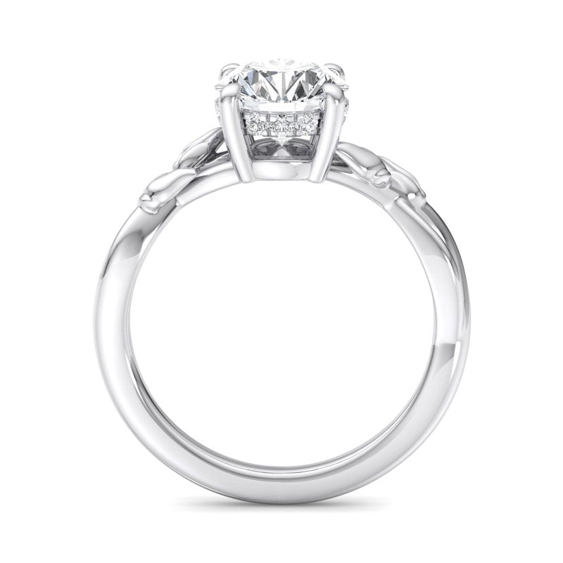 Nature-Inspired Round Lab Grown Diamond Center Engagement Ring
