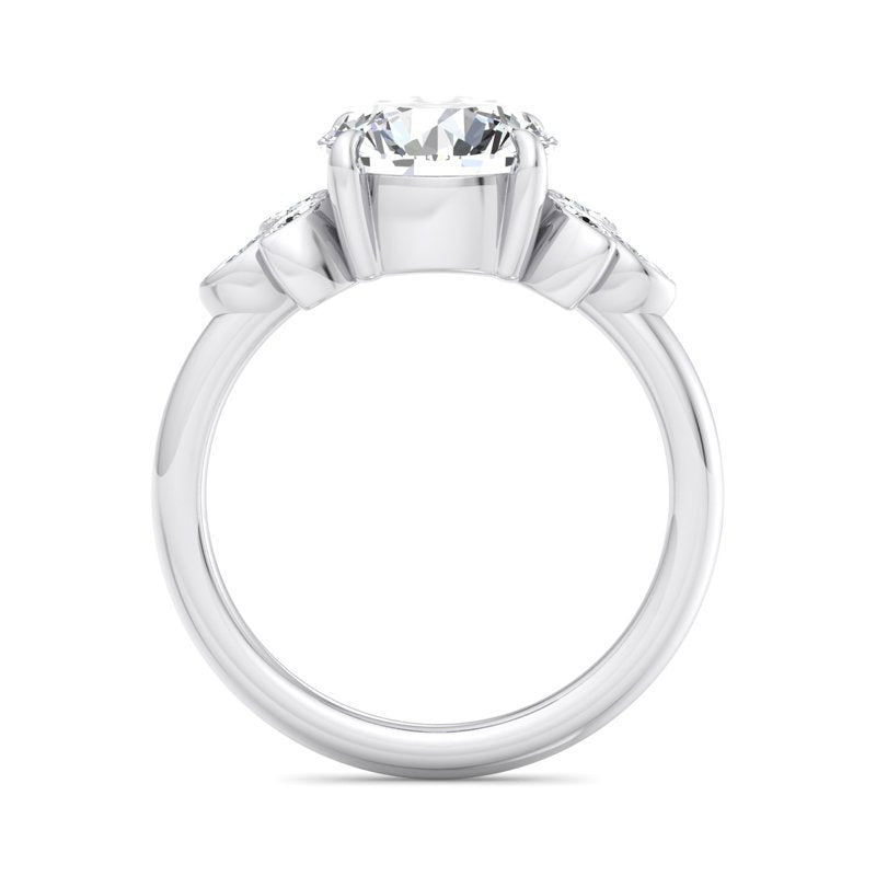 Floral Radiance Round Lab Grown Diamond Center Engagement Ring