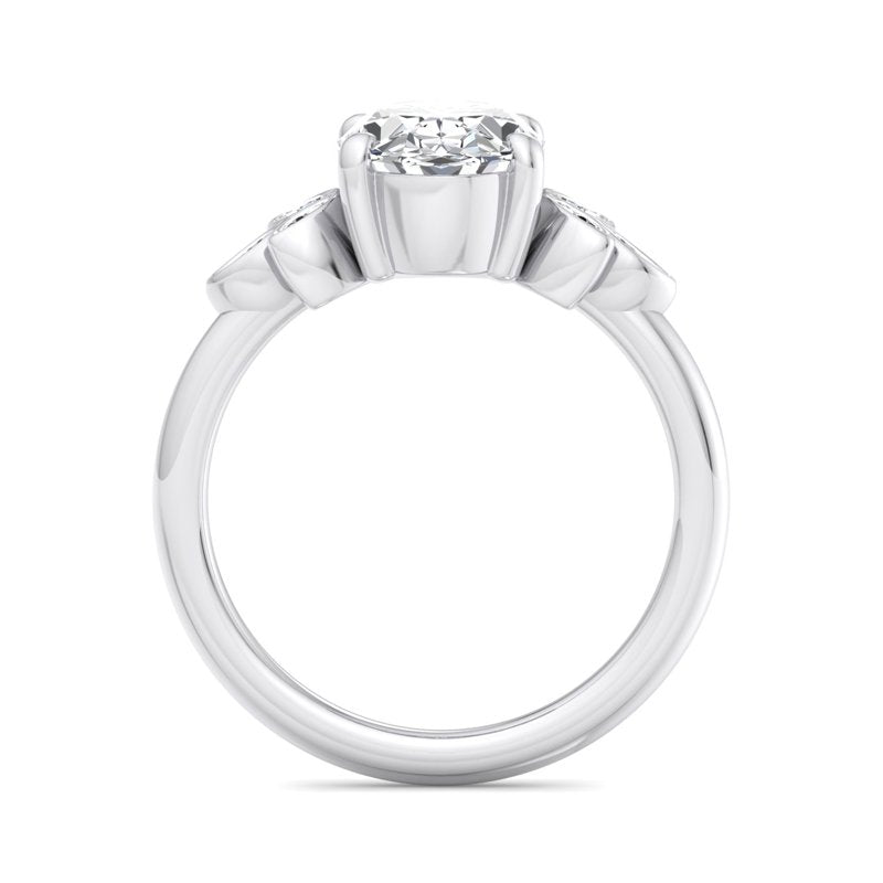 Floral Radiance Oval Lab Grown Diamond Center Engagement Ring