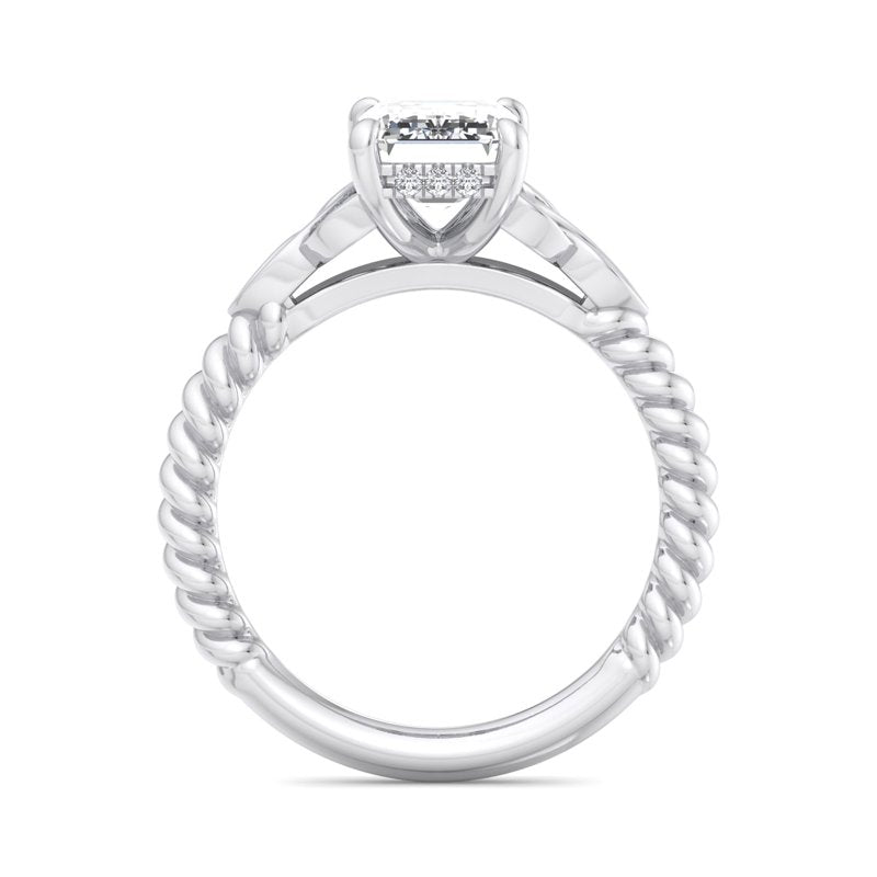 Twisted Vine Artisan Emerald Lab Grown Diamond Center Engagement Ring