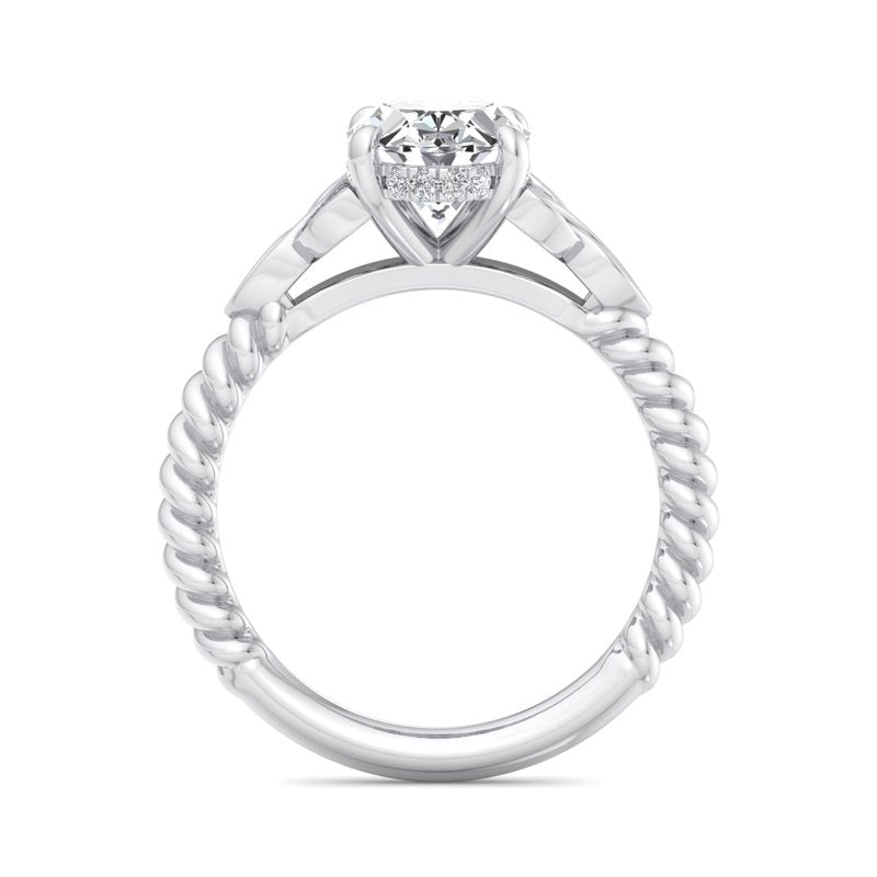 Twisted Vine Artisan Oval Lab Grown Diamond Center Engagement Ring