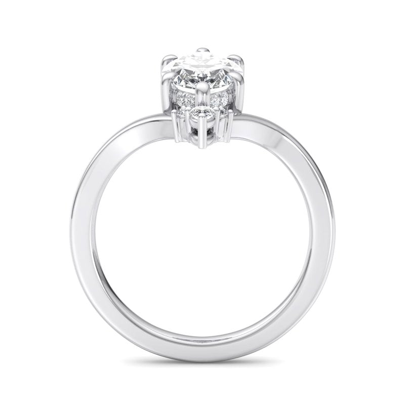 Radiant Tiered Sparkle Marquise Lab Grown Diamond Center Engagement Ring