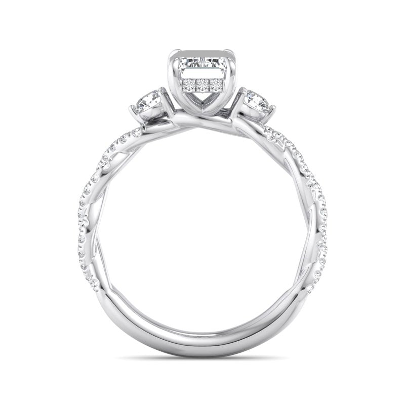 Emerald Lab Grown Diamond Center Engagement Ring