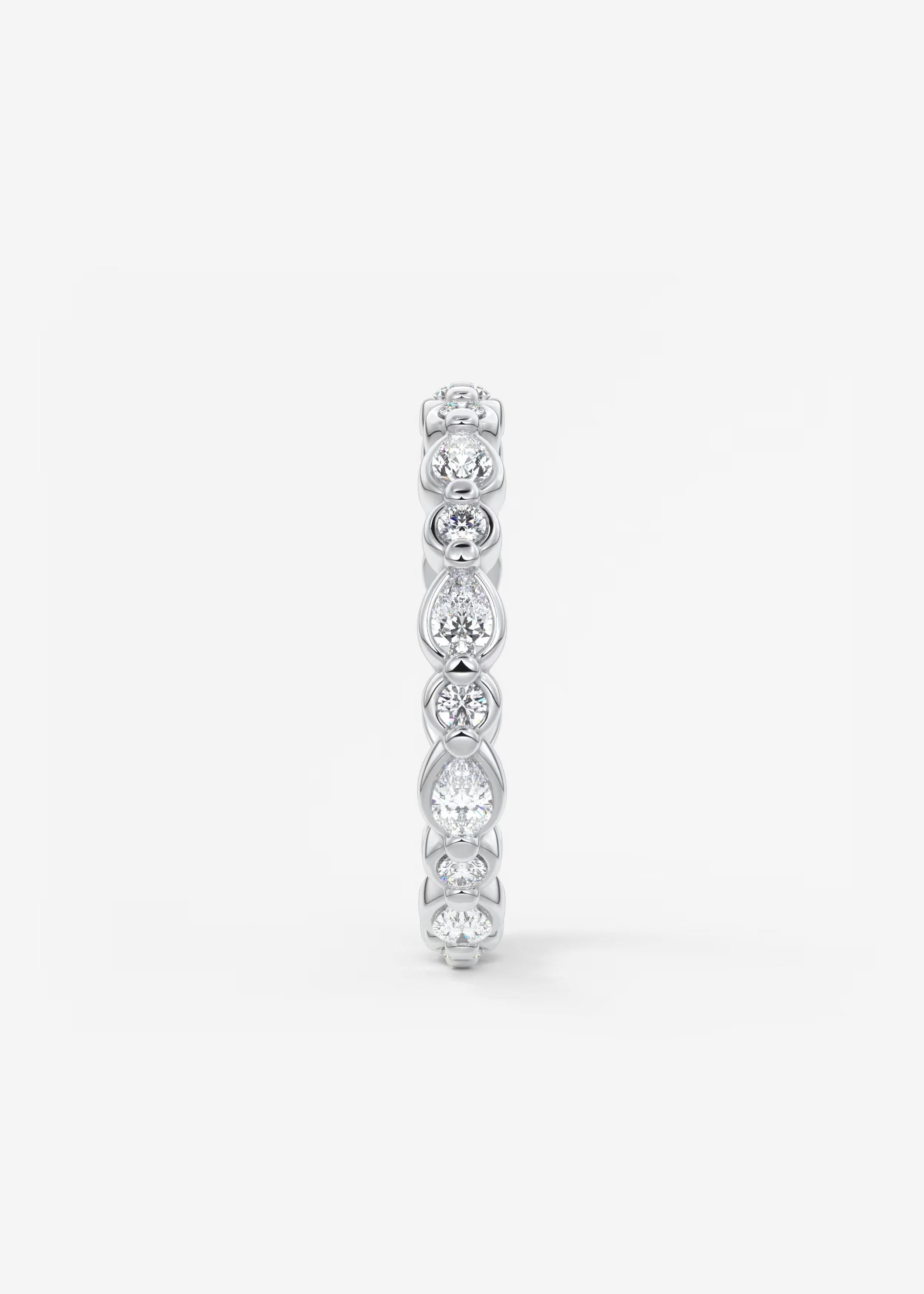 Gold Full Eternity Band with Alternating Round and Marquise Bezel‑Set Lab‑Grown Diamonds