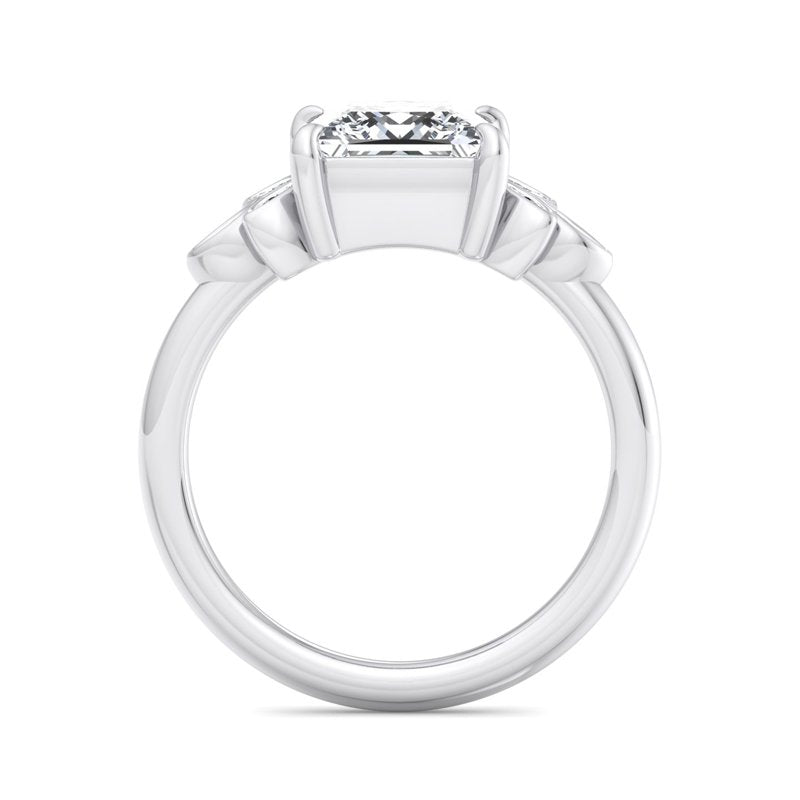 Floral Radiance Princess Lab Grown Diamond Center Engagement Ring