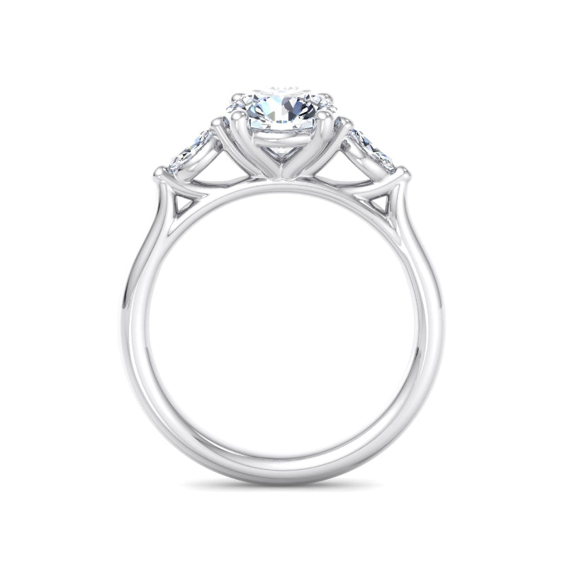 Classic Round-Cut Center with Side Accents Lab Grown Diamond Center Engagement Ring
