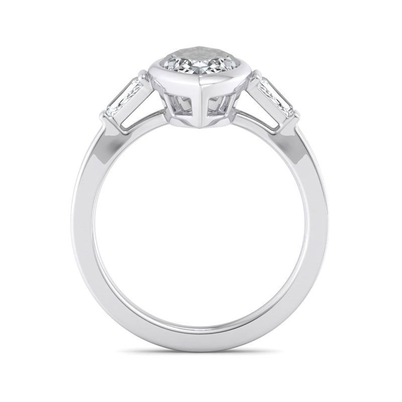 Timeless Bezel-Set Marquise Lab Grown Diamond Center Engagement Ring