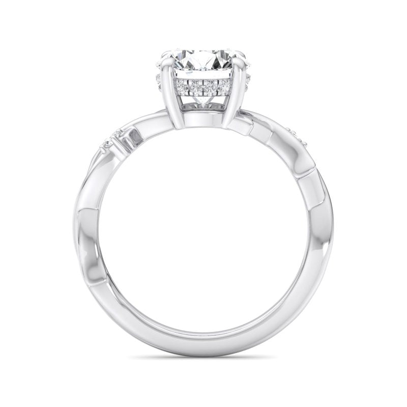 Intertwined Grace Round Lab Grown Diamond Center Engagement Ring