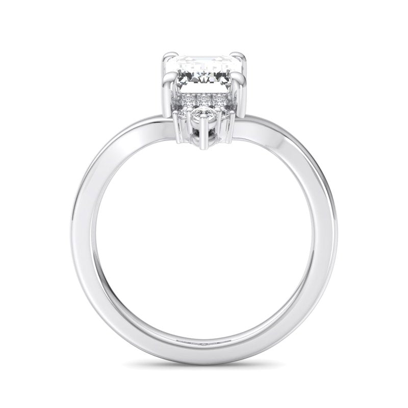 Radiant Tiered Sparkle Emerald Lab Grown Diamond Center Engagement Ring