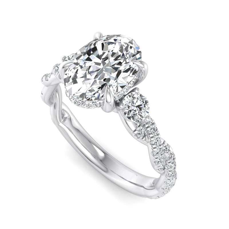 Oval Lab Grown Diamond Center Engagement Ring