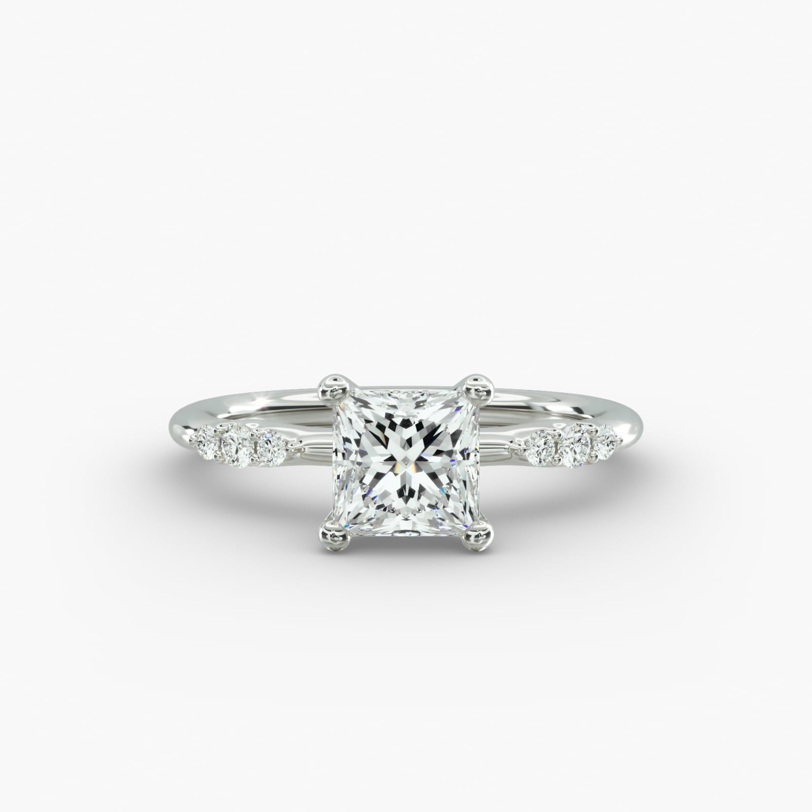 Graduated Sparkle Princess Lab Grown Diamond Center Engagement Ring