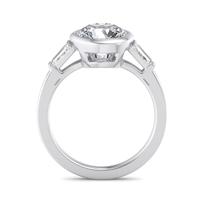 Timeless Bezel-Set Round Lab Grown Diamond Center Engagement Ring