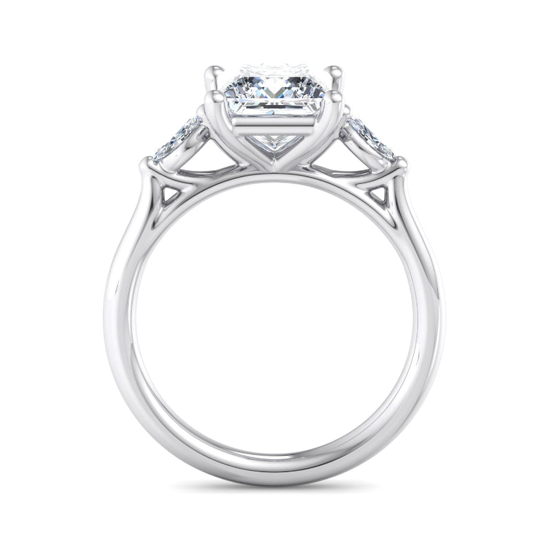 Classic Princess-Cut Center with Side Accents Lab Grown Diamond Center Engagement Ring
