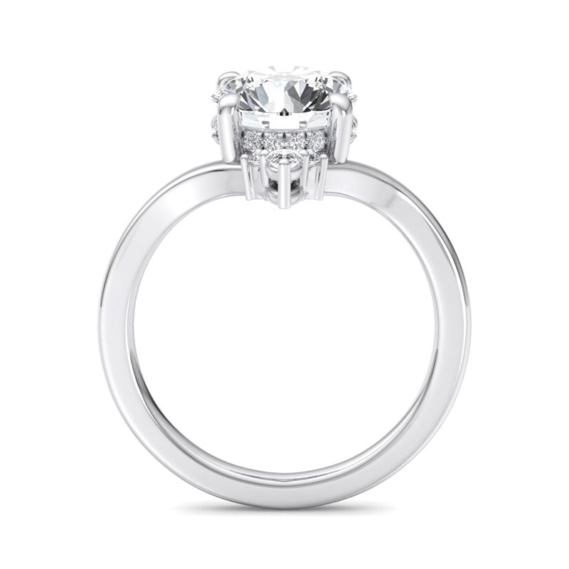 Radiant Tiered Sparkle Round Lab Grown Diamond Center Engagement Ring