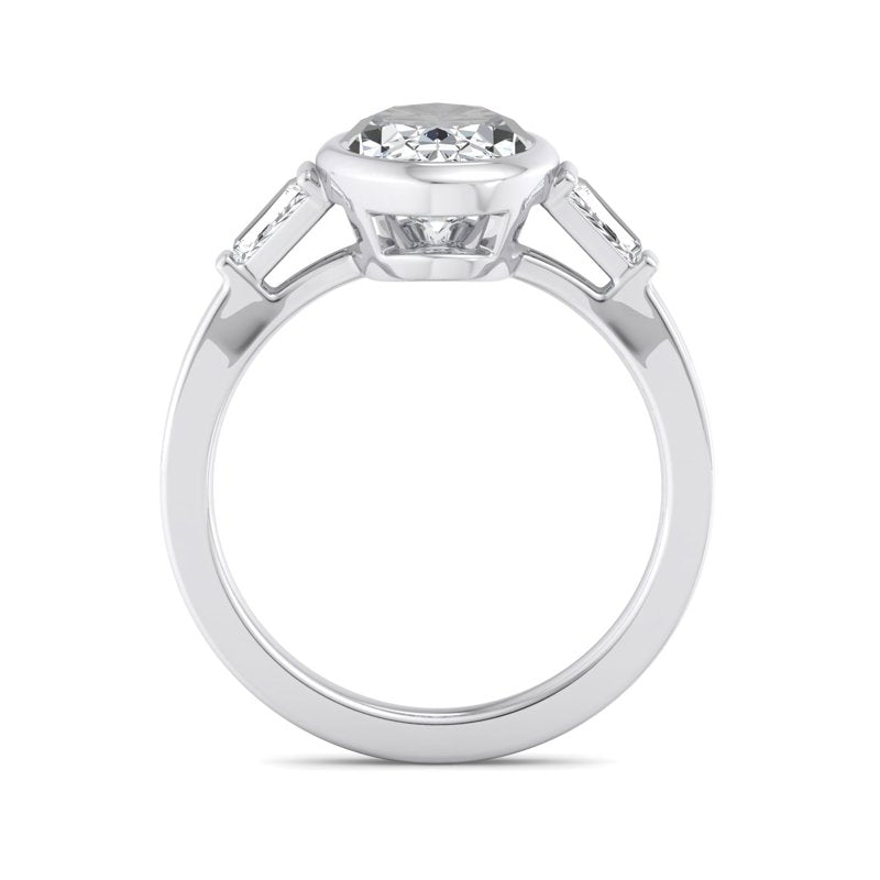 Timeless Bezel-Set Oval Lab Grown Diamond Center Engagement Ring