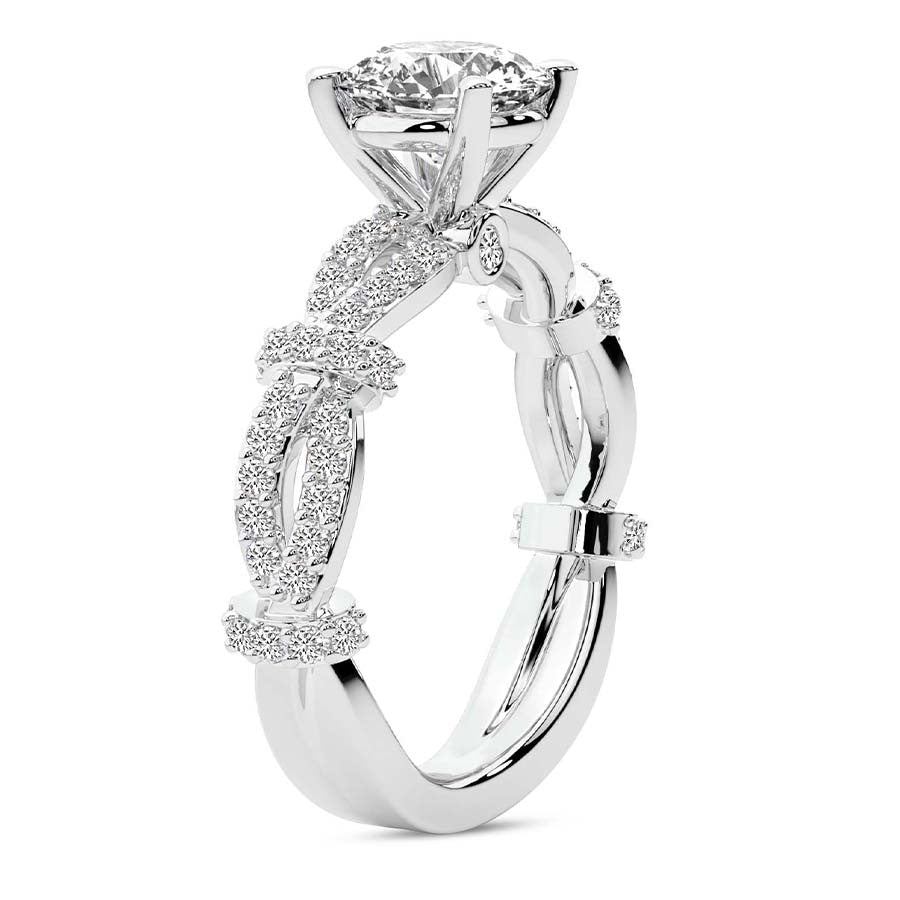 Twisted Brilliance Dual-Tone pear Lab Grown Diamond Center Engagement Ring