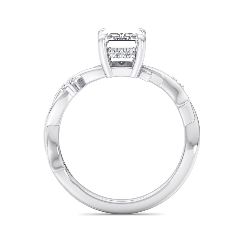 Intertwined Grace Emerald Lab Grown Diamond Center Engagement Ring