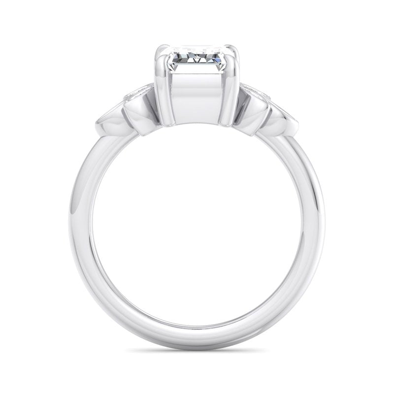 Floral Radiance Emerald Lab Grown Diamond Center Engagement Ring