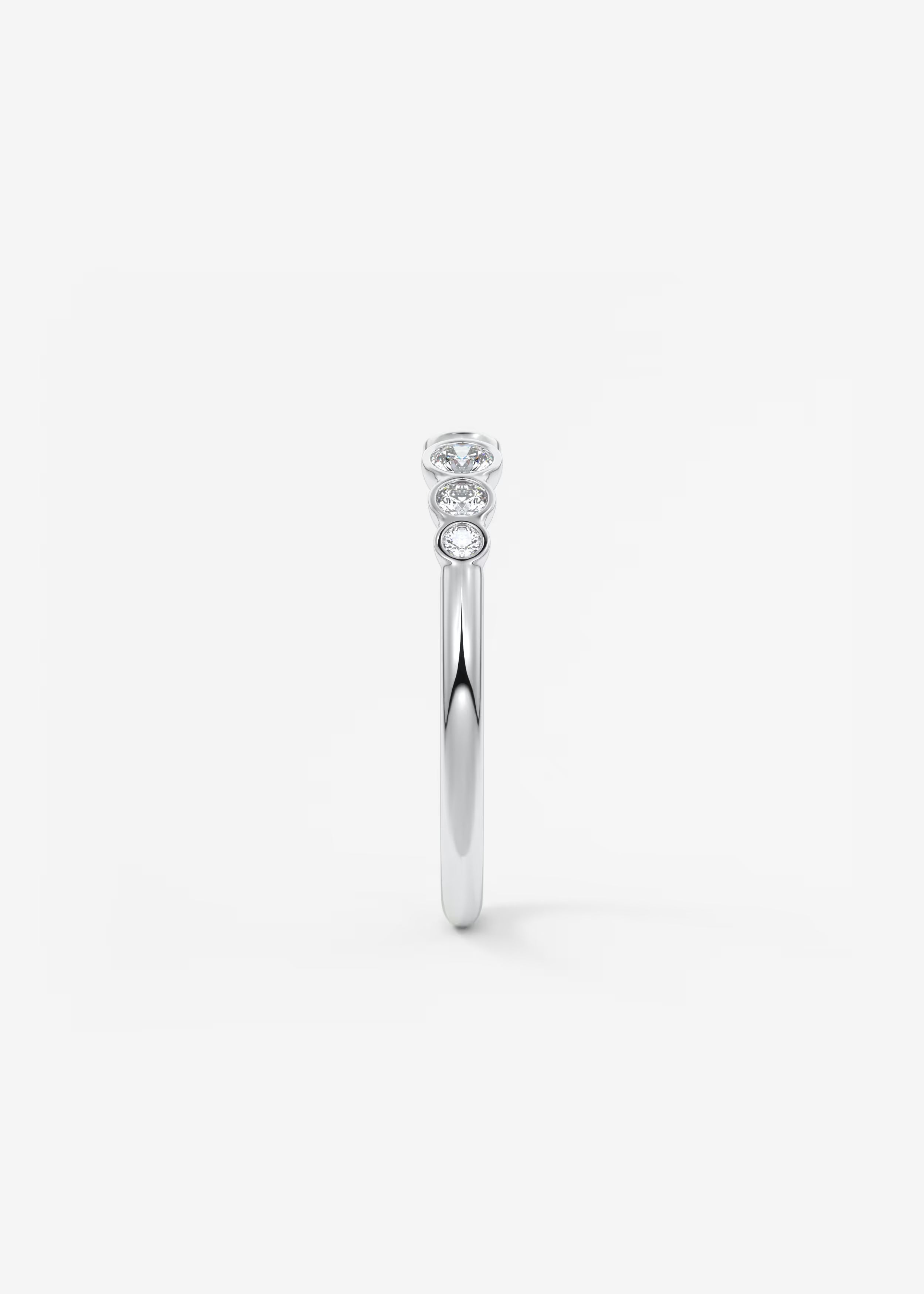 Gold Open Band with Graduated Round Lab‑Grown Diamonds
