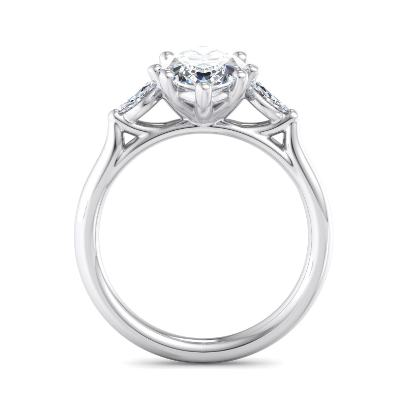 Classic Marquise-Cut Center with Side Accents Lab Grown Diamond Center Engagement Ring