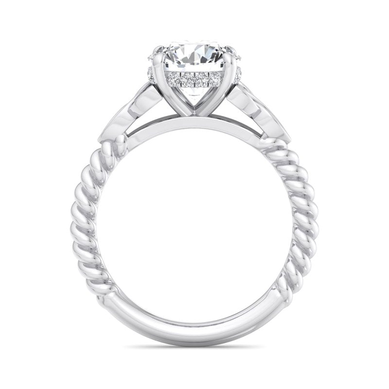 Twisted Vine Artisan Round Lab Grown Diamond Center Engagement Ring