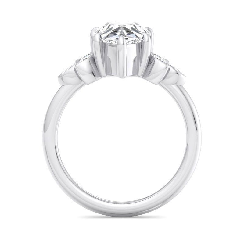 Floral Radiance Pear Lab Grown Diamond Center Engagement Ring