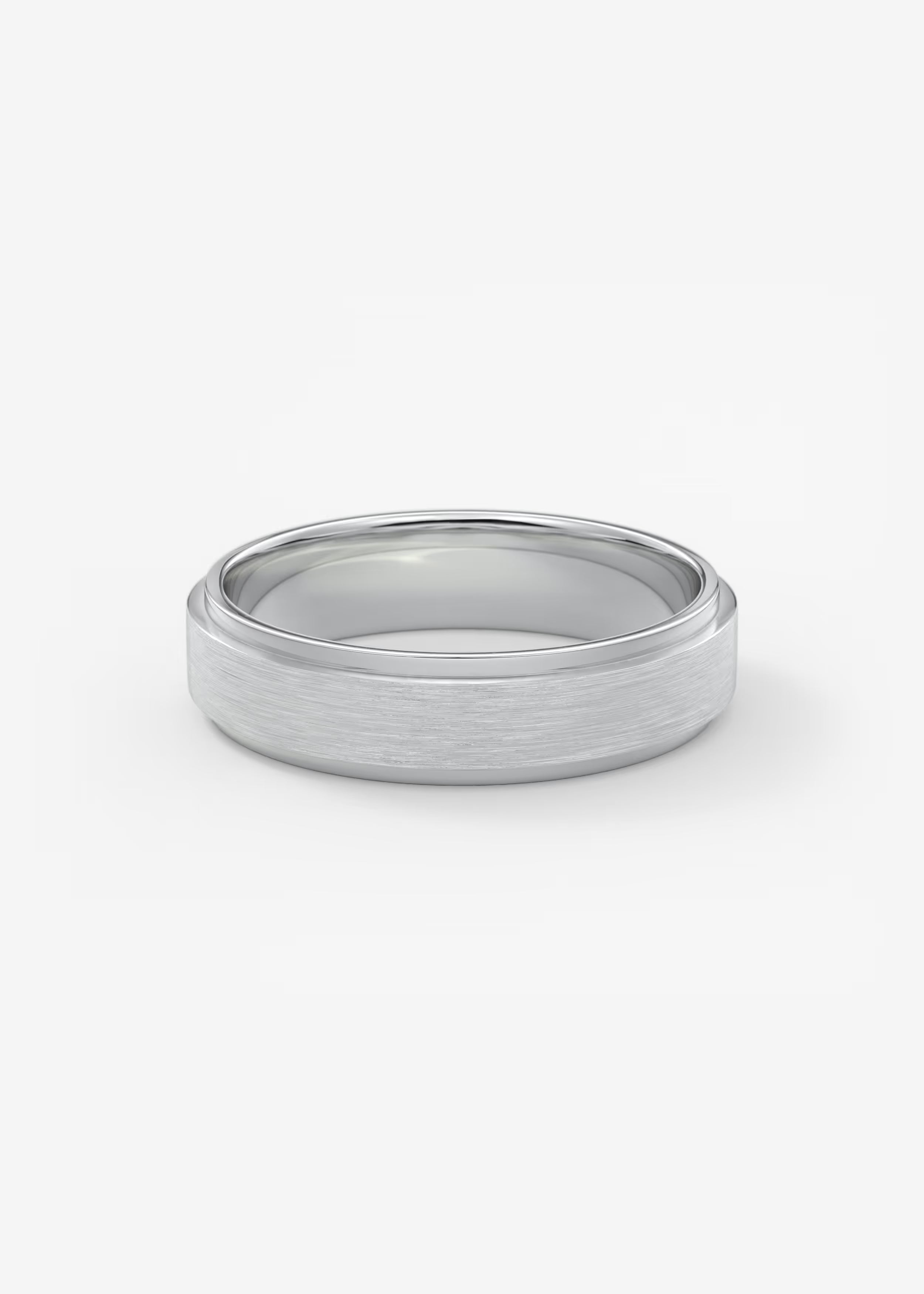 Matte Brushed Gold Band with Polished Interior and Beveled Edge