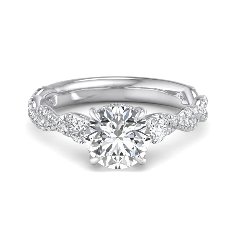 Round Lab Grown Diamond Center Engagement Ring