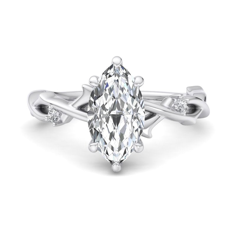 Intertwined Grace Marquise Lab Grown Diamond Center Engagement Ring