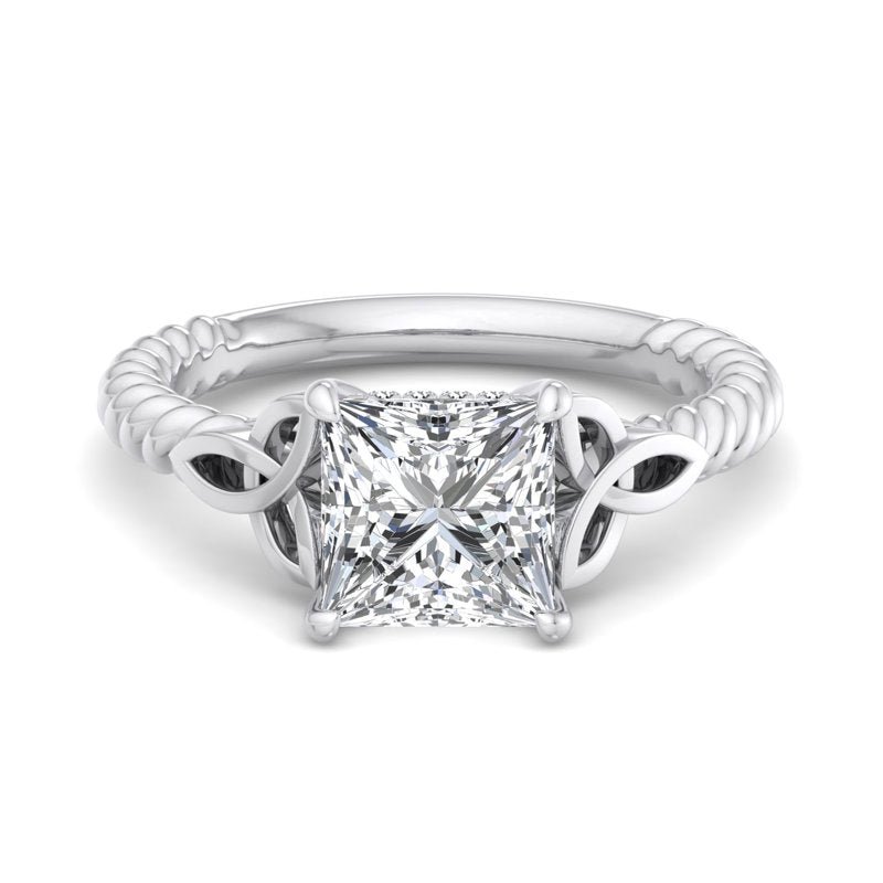 Twisted Vine Artisan Princess Lab Grown Diamond Center Engagement Ring