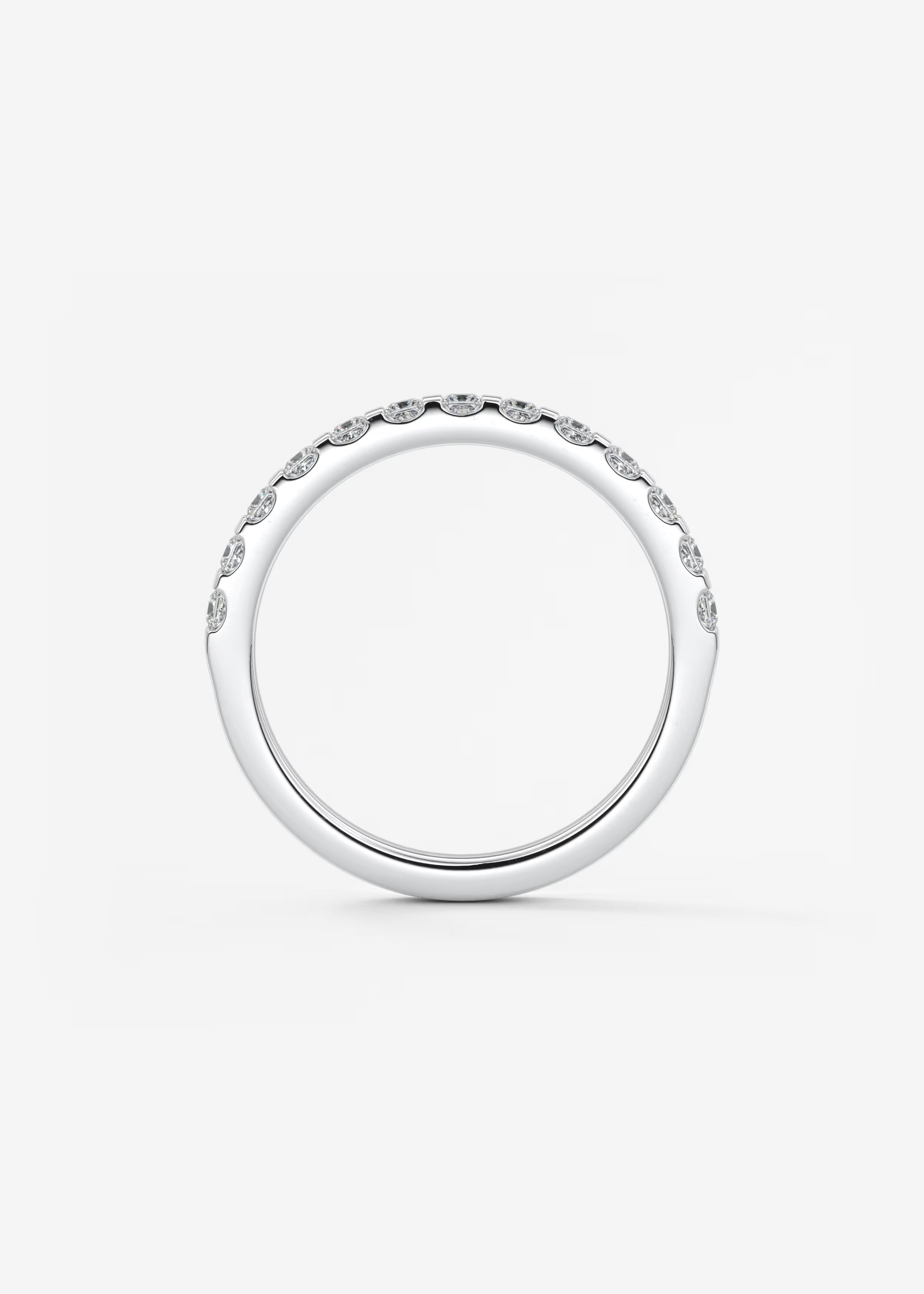 Gold Channel‑Set Band with Square Lab‑Grown Diamonds in Full Eternity Design