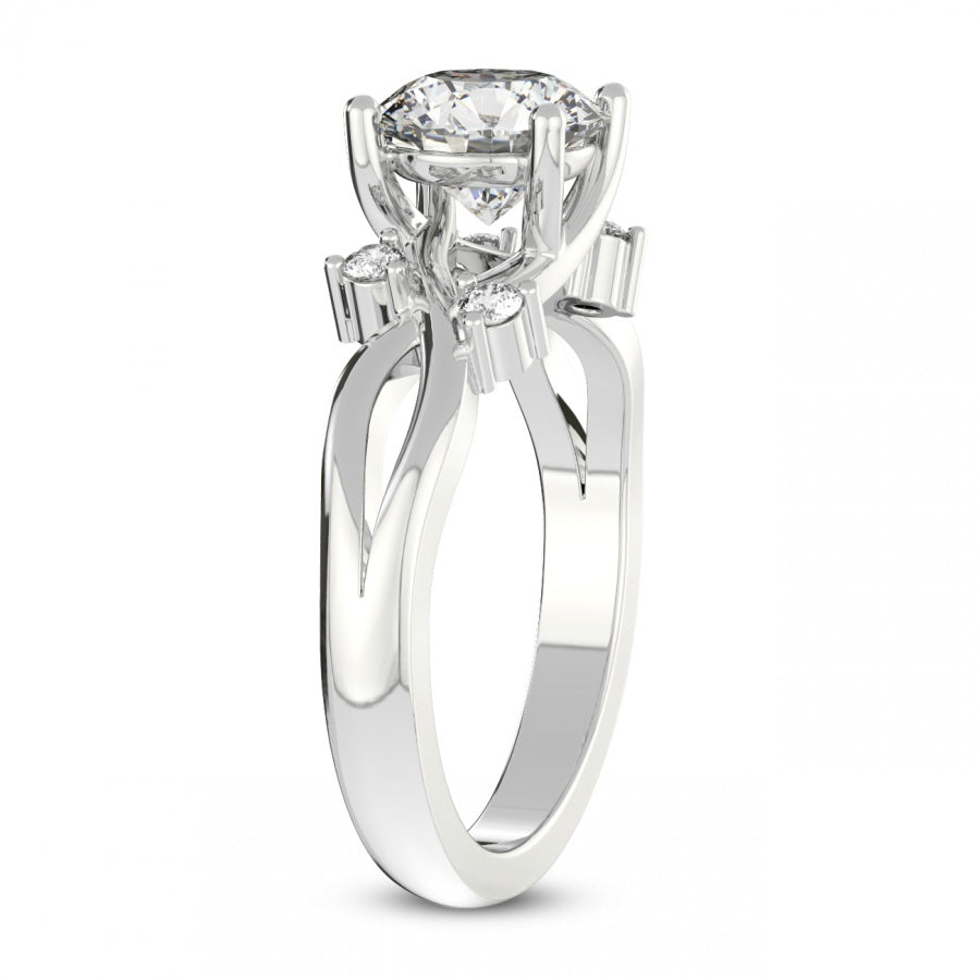 Twist Band Radiance pear Lab Grown Diamond Center Engagement Ring
