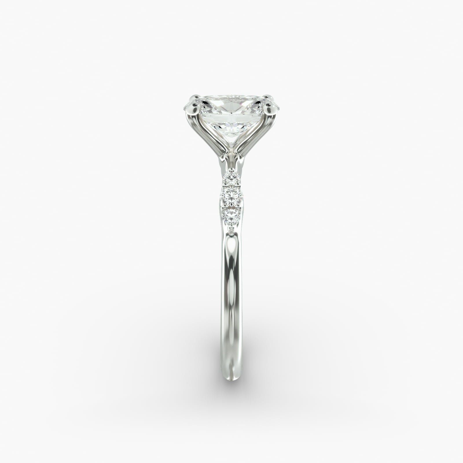 Graduated Sparkle Oval Lab Grown Diamond Center Engagement Ring