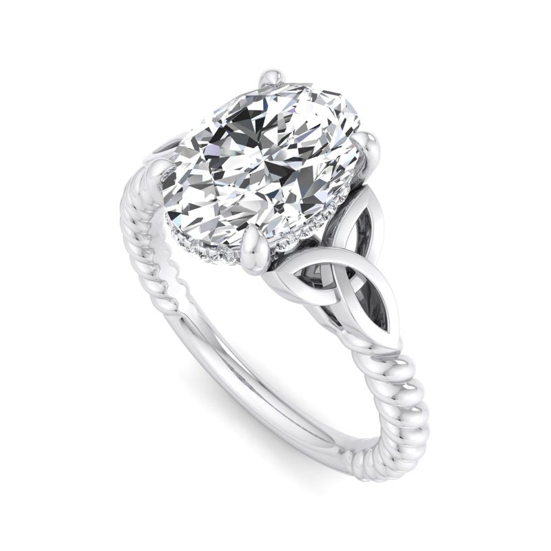 Twisted Vine Artisan Oval Lab Grown Diamond Center Engagement Ring