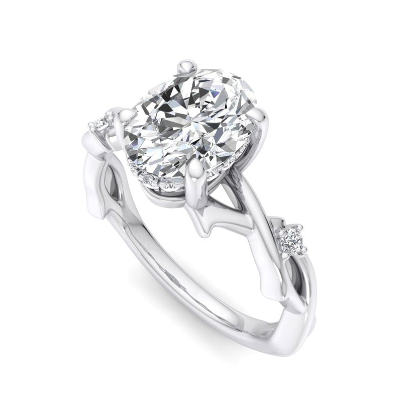 Intertwined Grace Oval Lab Grown Diamond Center Engagement Ring