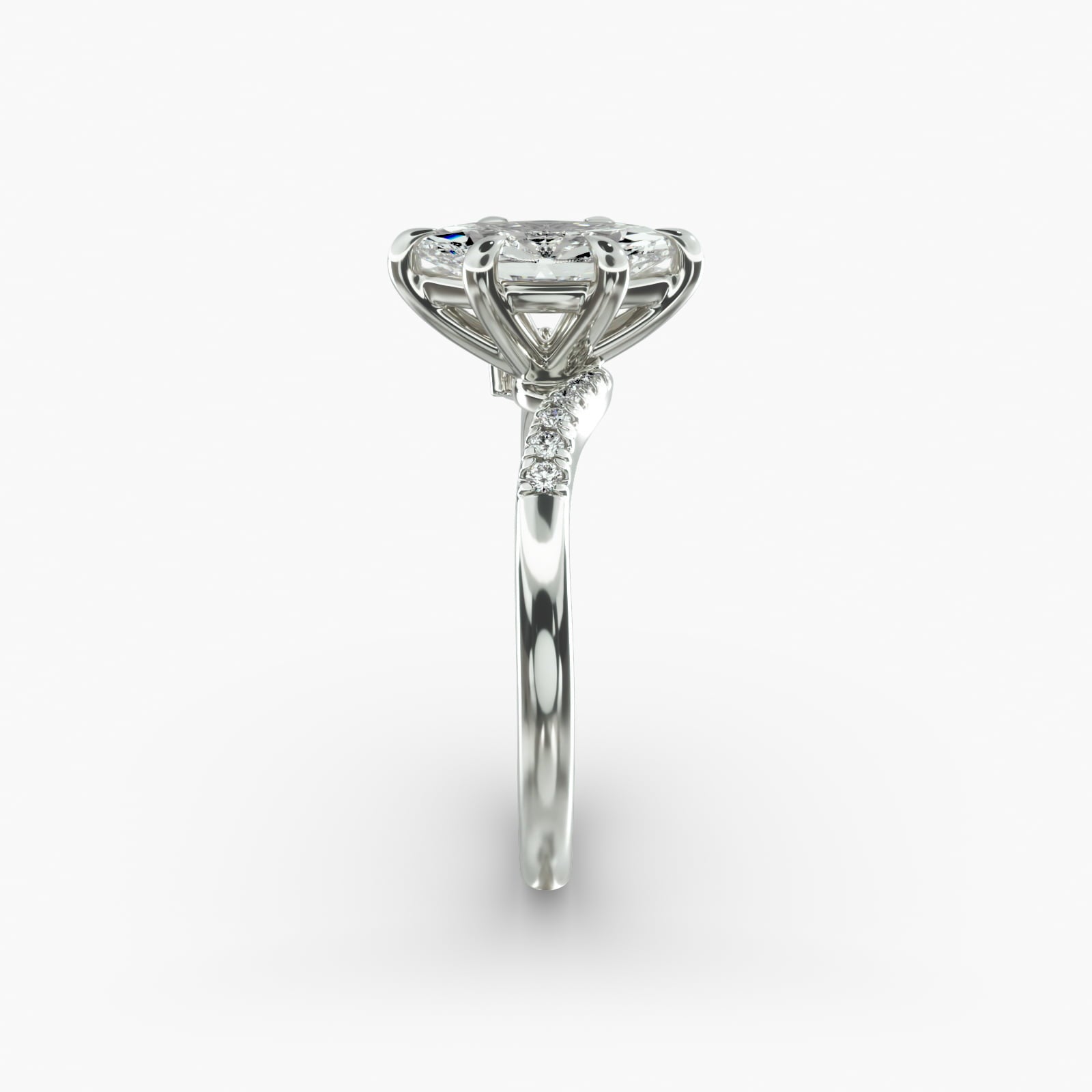 Asymmetric Elegance Marquise Lab Grown Diamond Center Engagement Ring