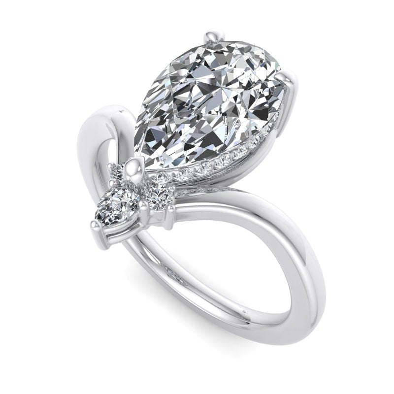 Radiant Tiered Sparkle Pear Lab Grown Diamond Center Engagement Ring