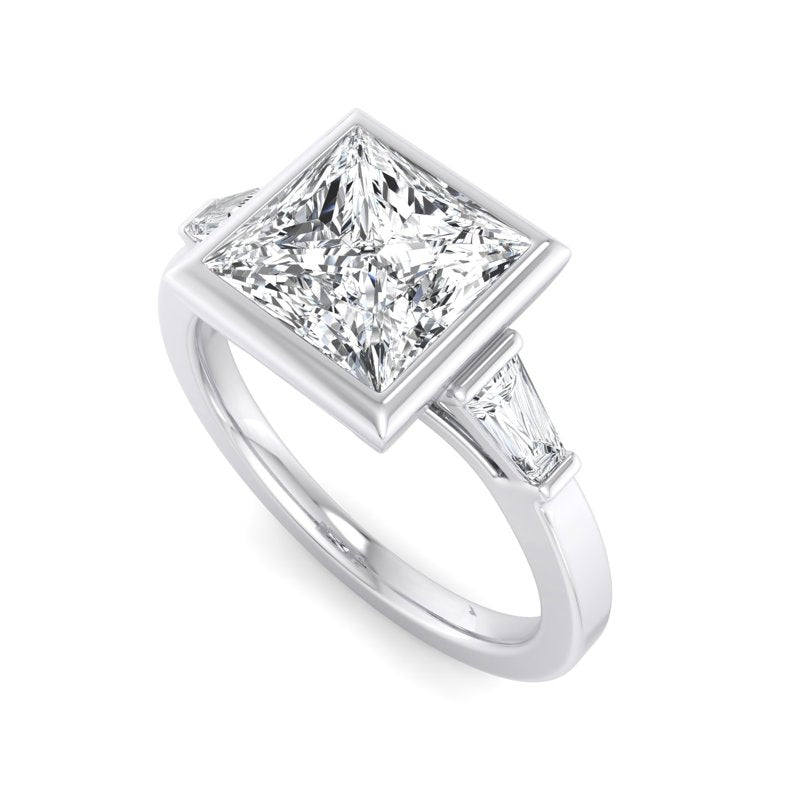 Timeless Bezel-Set Princess Lab Grown Diamond Center Engagement Ring