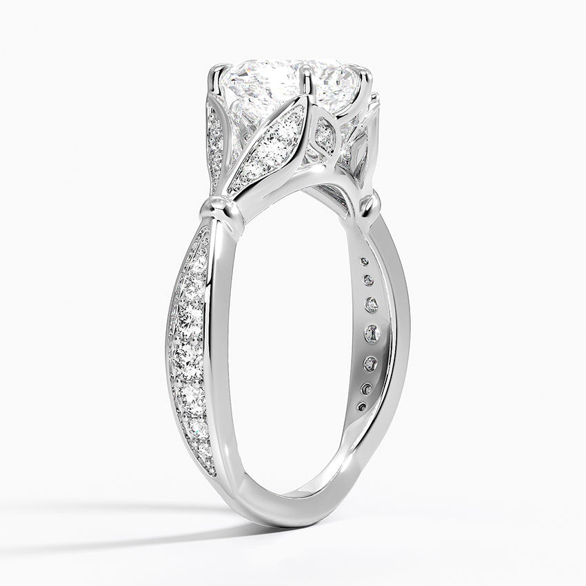 Leaf Embrace Split-Shank Heart Lab Grown Diamond Center Engagement Ring