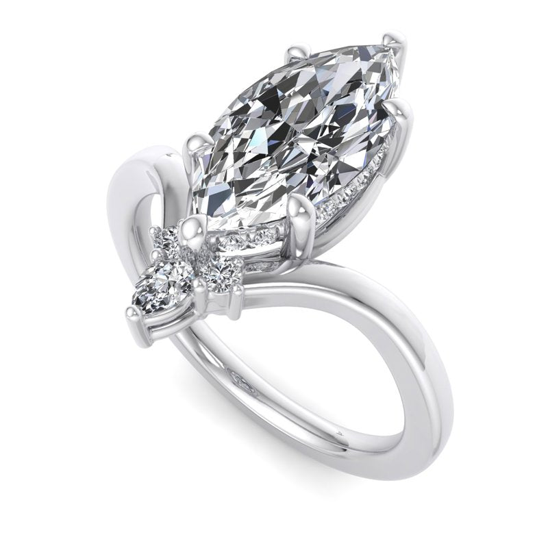 Radiant Tiered Sparkle Marquise Lab Grown Diamond Center Engagement Ring