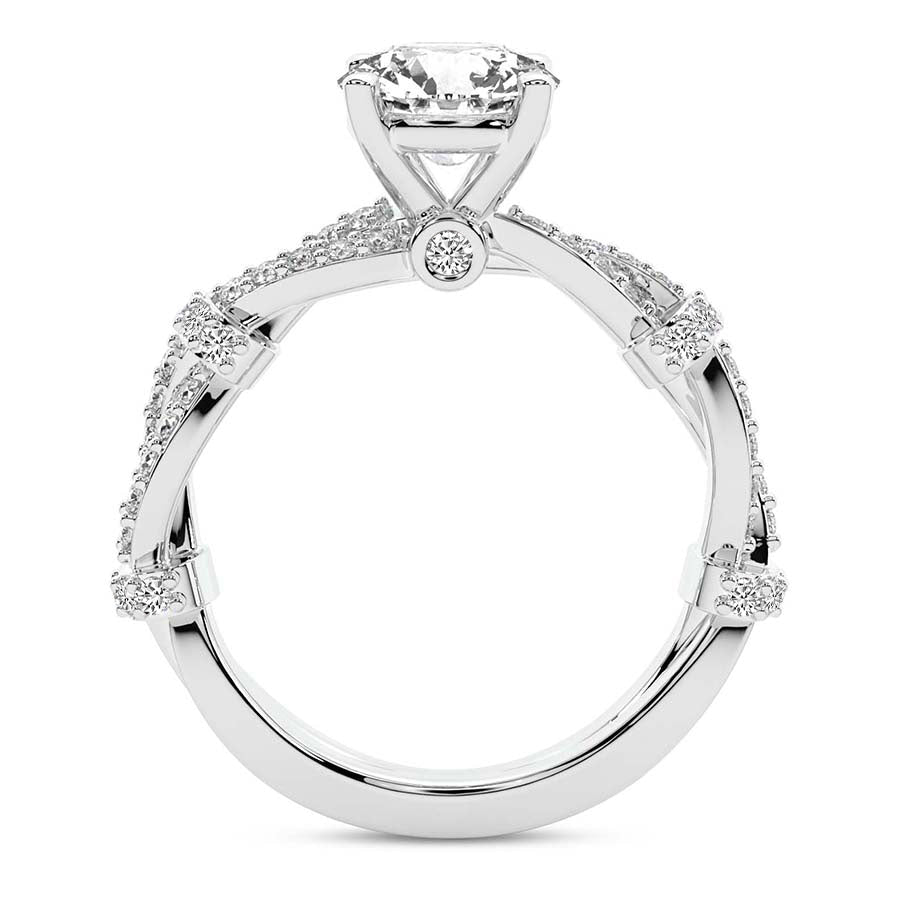 Twisted Brilliance Dual-Tone pear Lab Grown Diamond Center Engagement Ring