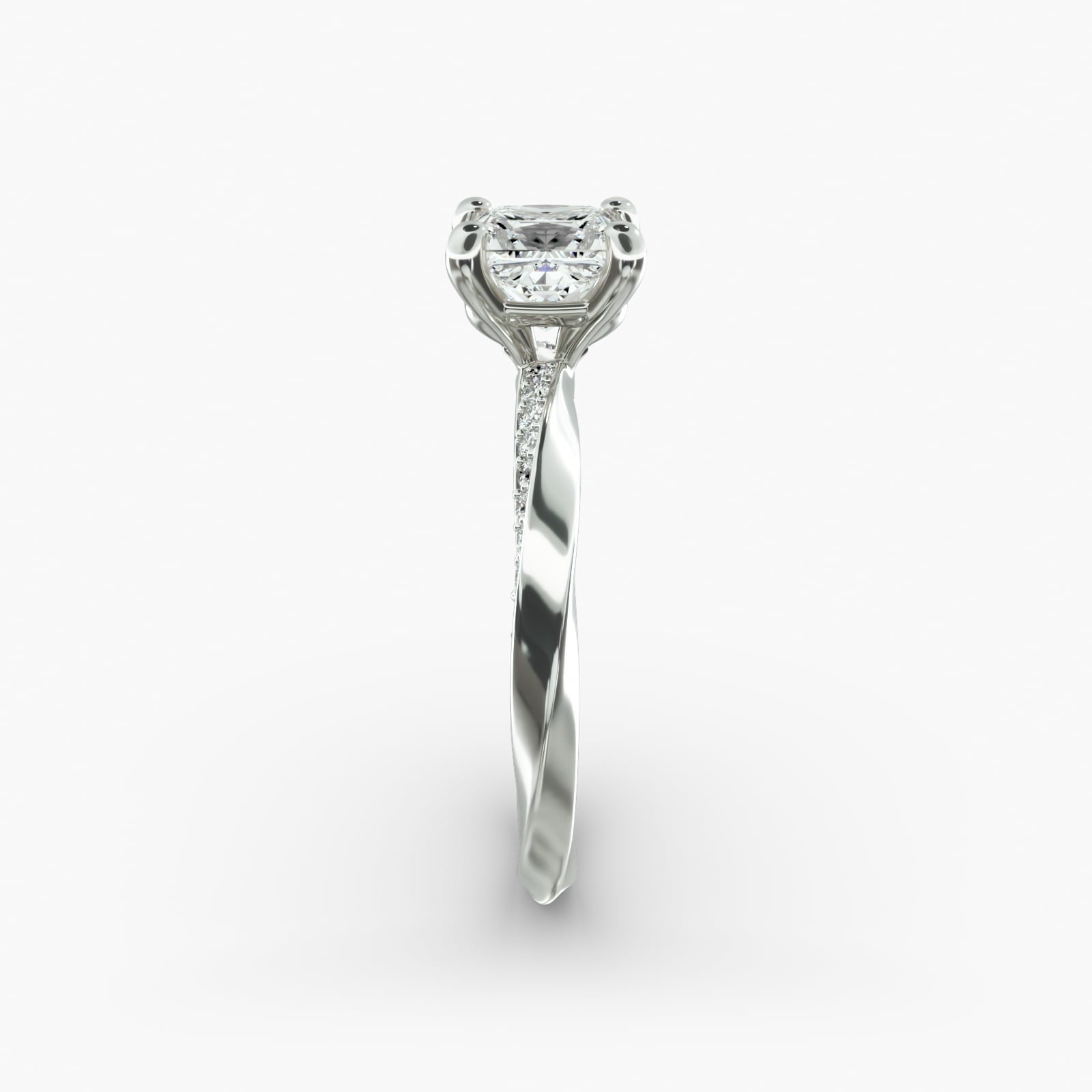 Twisted Sparkle Princess Lab Grown Diamond Center Engagement Ring